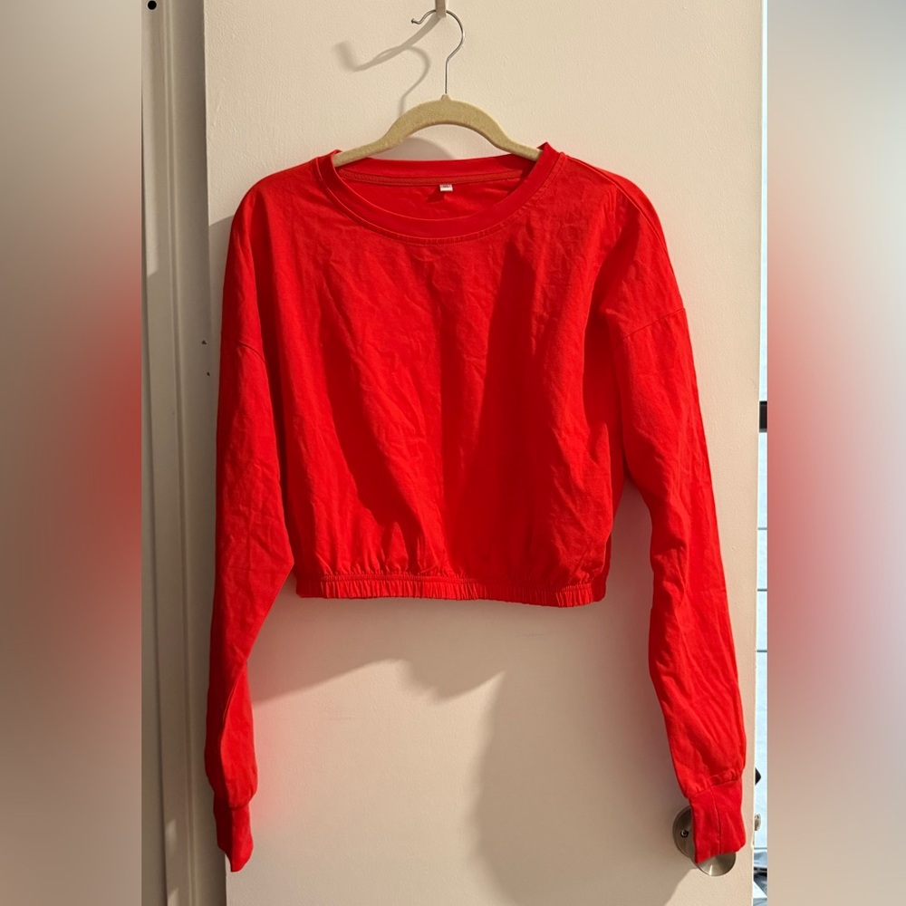 Women's Red Long Sleeve Top